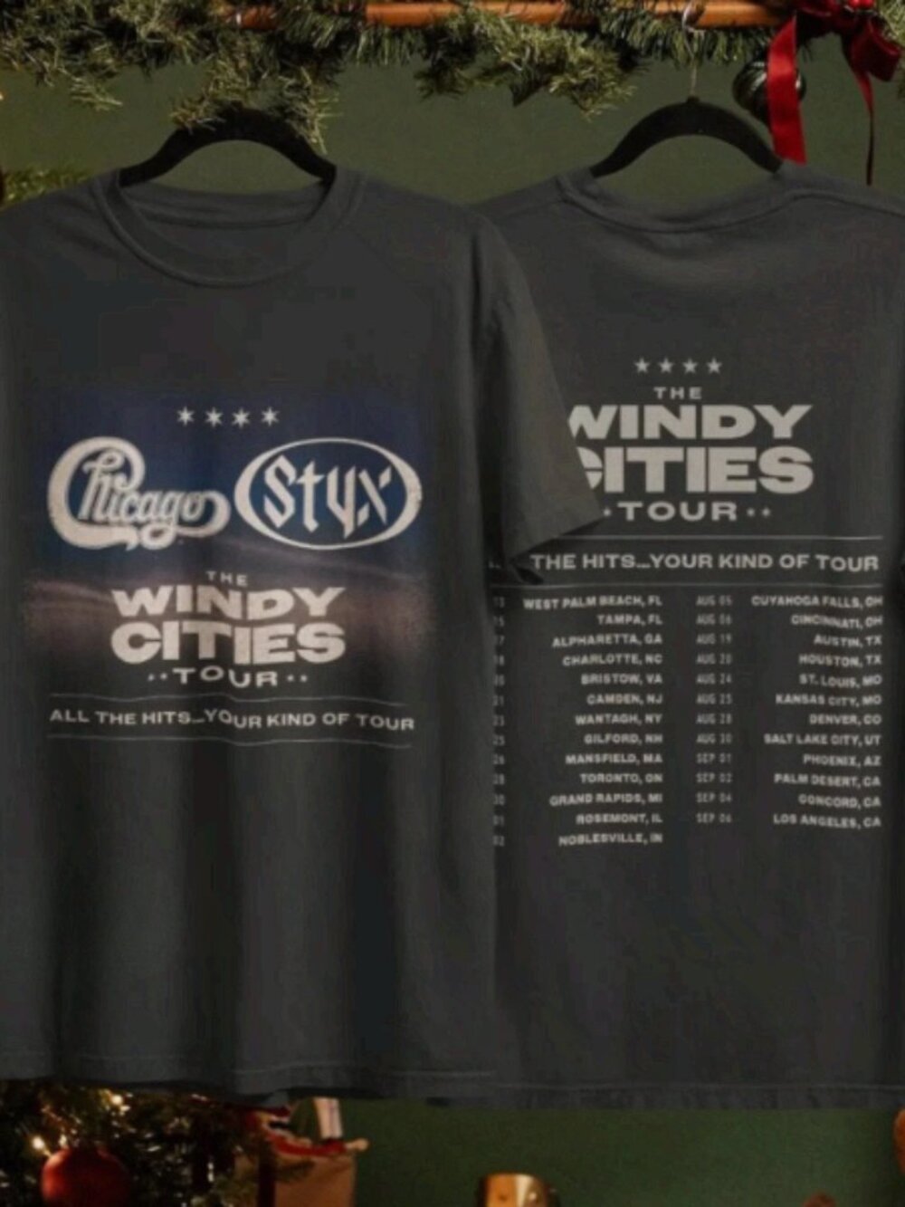 Chicago Sty x The Windy Cities Tour Black Graphic T-Shirt Concert Tee